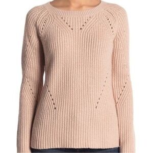 Lucky Brand Crew Neck Pointelle Sweater M